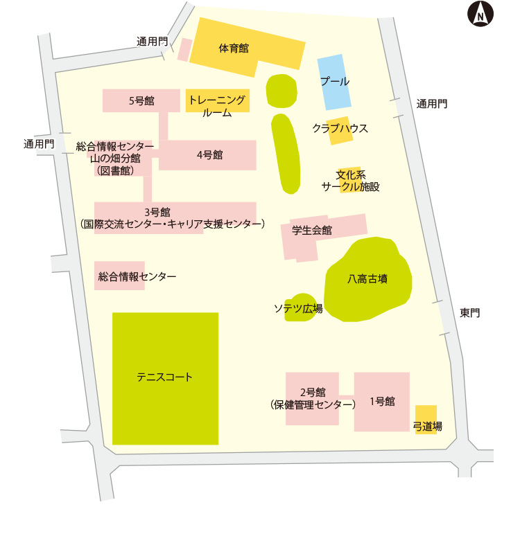 滝子(山の畑)キャンパスマップ
